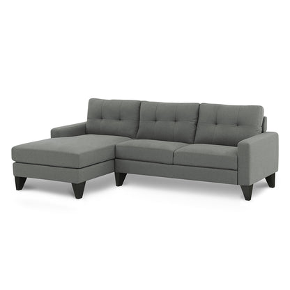 Adorn India Midas L Shape 6 Seater Sofa Set Left Hand Side (Grey)(3 Year Warranty)