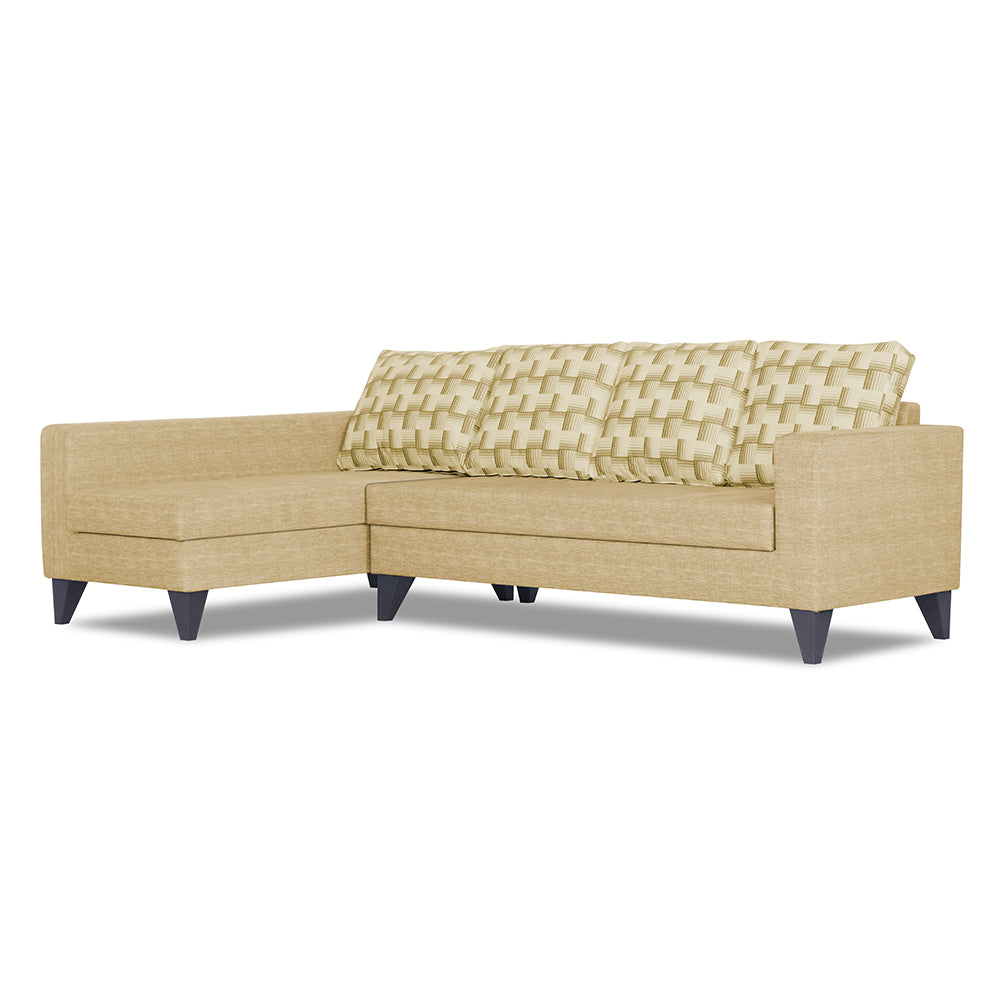 Adorn India Beetle Plus Bricks L Shape 6 Seater Sofa Set (Left Hand Side) (Beige) (3 Year Warranty)