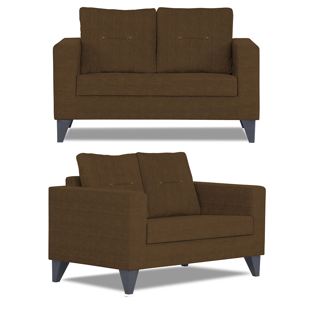 Adorn India Hallton Tufted 3+2 5 Seater Sofa Set (Brown) (3 Year Warranty)
