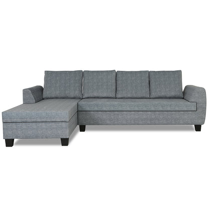 Adorn India Raiden Decent Premium L Shape 6 Seater Sofa Set with Center Table (Left Hand Side) (Grey) (3 Year Warranty)