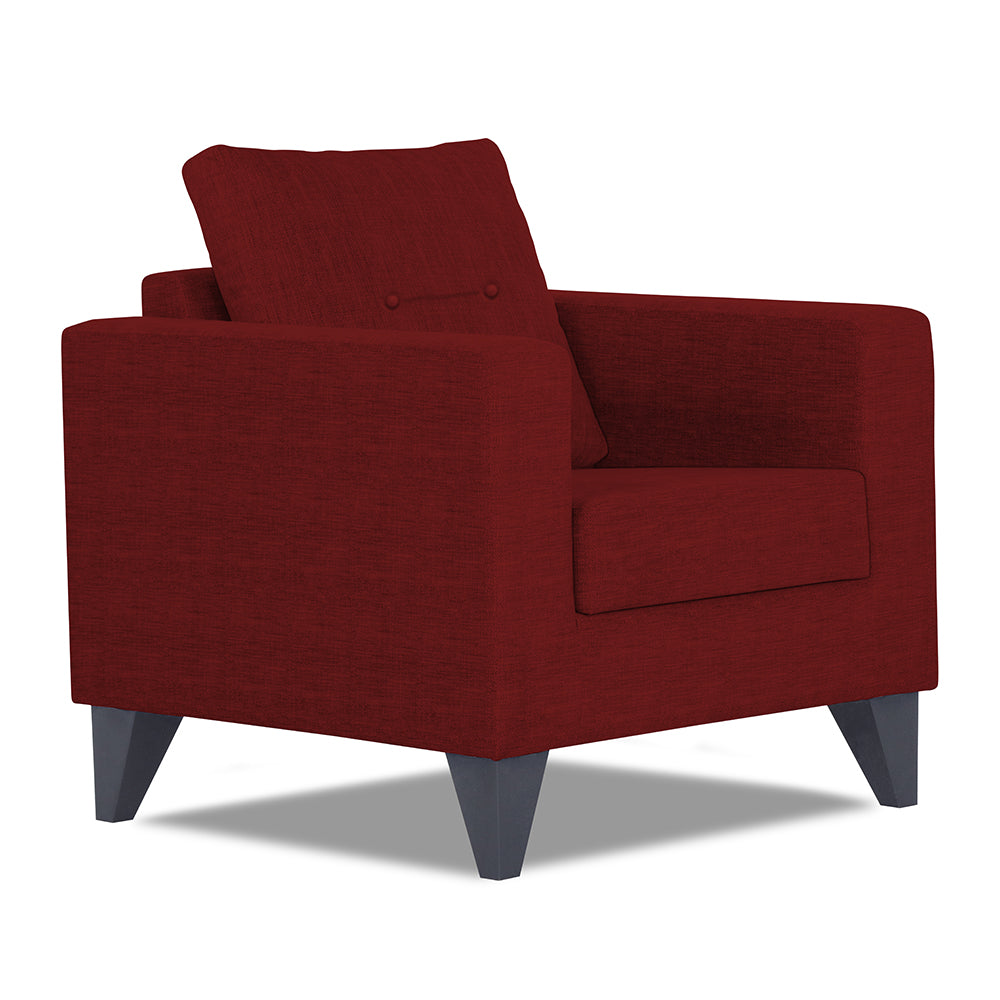 Adorn India Hallton Tufted 1 Seater Sofa (Maroon) (3 Year Warranty)