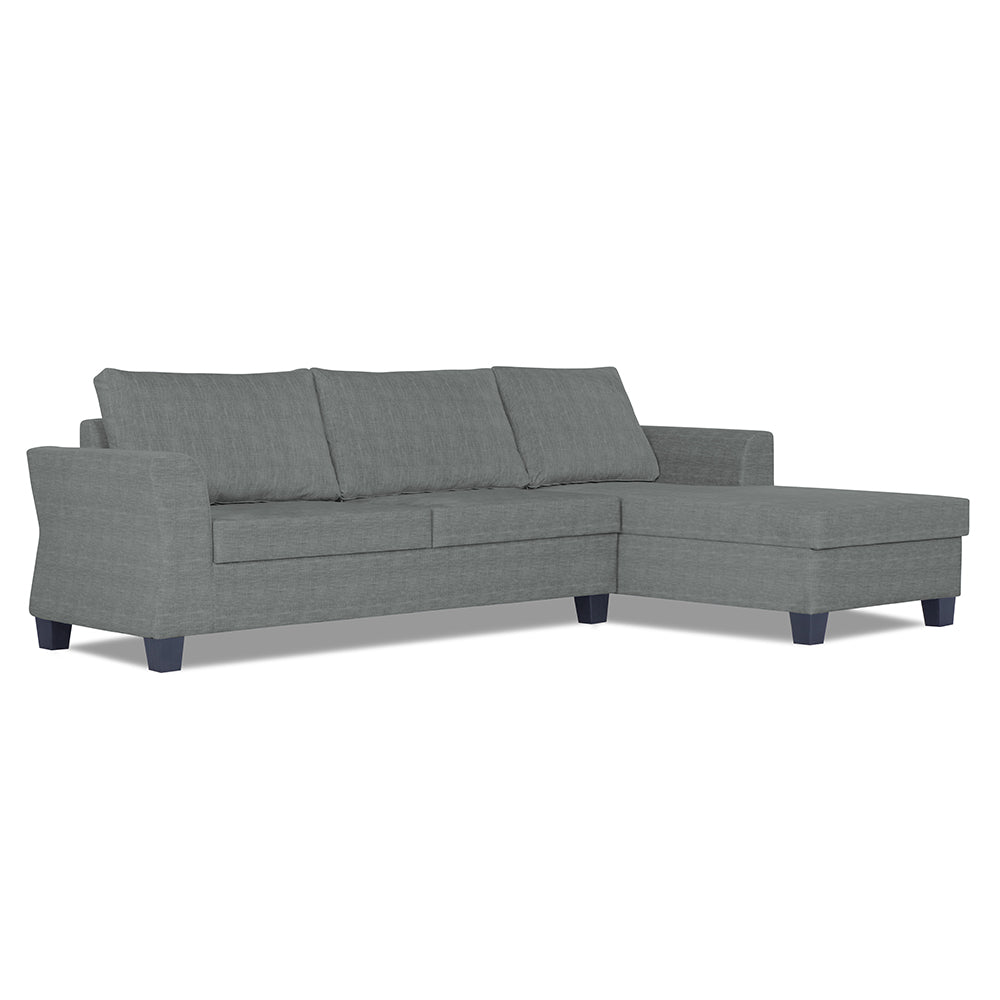 Adorn India Valencia Plus Decent L Shape 6 Seater Sofa Set (Right Hand Side) (Grey)