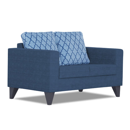 Adorn India Straight line Plus Blossom 2 Seater Sofa (Blue) (3 Year Warranty)