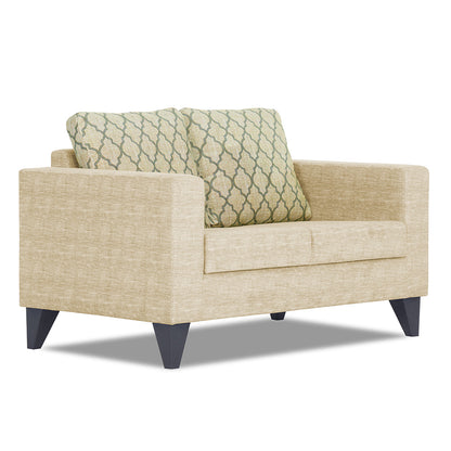 Adorn India Straight line Plus Blossom 2 Seater Sofa (Beige) (3 Year Warranty)