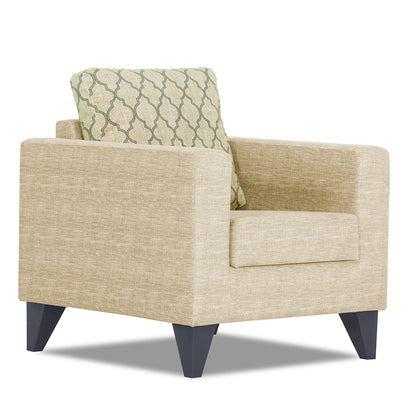 Adorn India Straight line Plus Blossom 1 Seater Sofa (Beige) (3 Year Warranty)