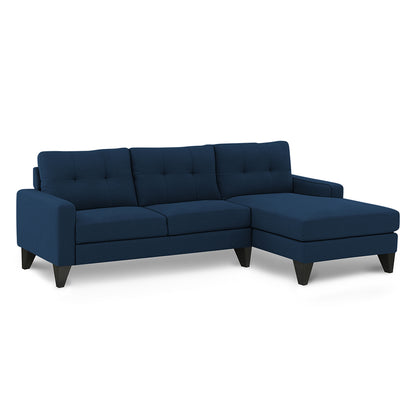 Adorn India Midas L Shape 6 Seater Sofa Set Right Hand Side (Blue) (3 Year Warranty)