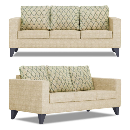 Adorn India Straight line Plus Blossom 3+2+1 6 Seater Sofa Set (Beige) (3 Year Warranty)