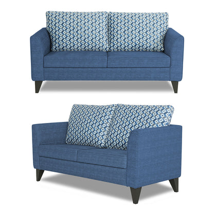 Adorn India Tornado Bricks 3+2 5 Seater Sofa Set with Centre Table (Blue)