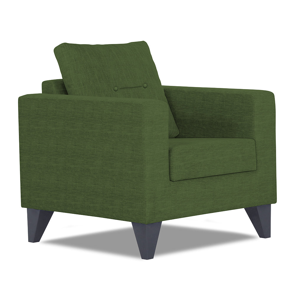 Adorn India Hallton Tufted 1 Seater Sofa (Green) (3 Year Warranty)