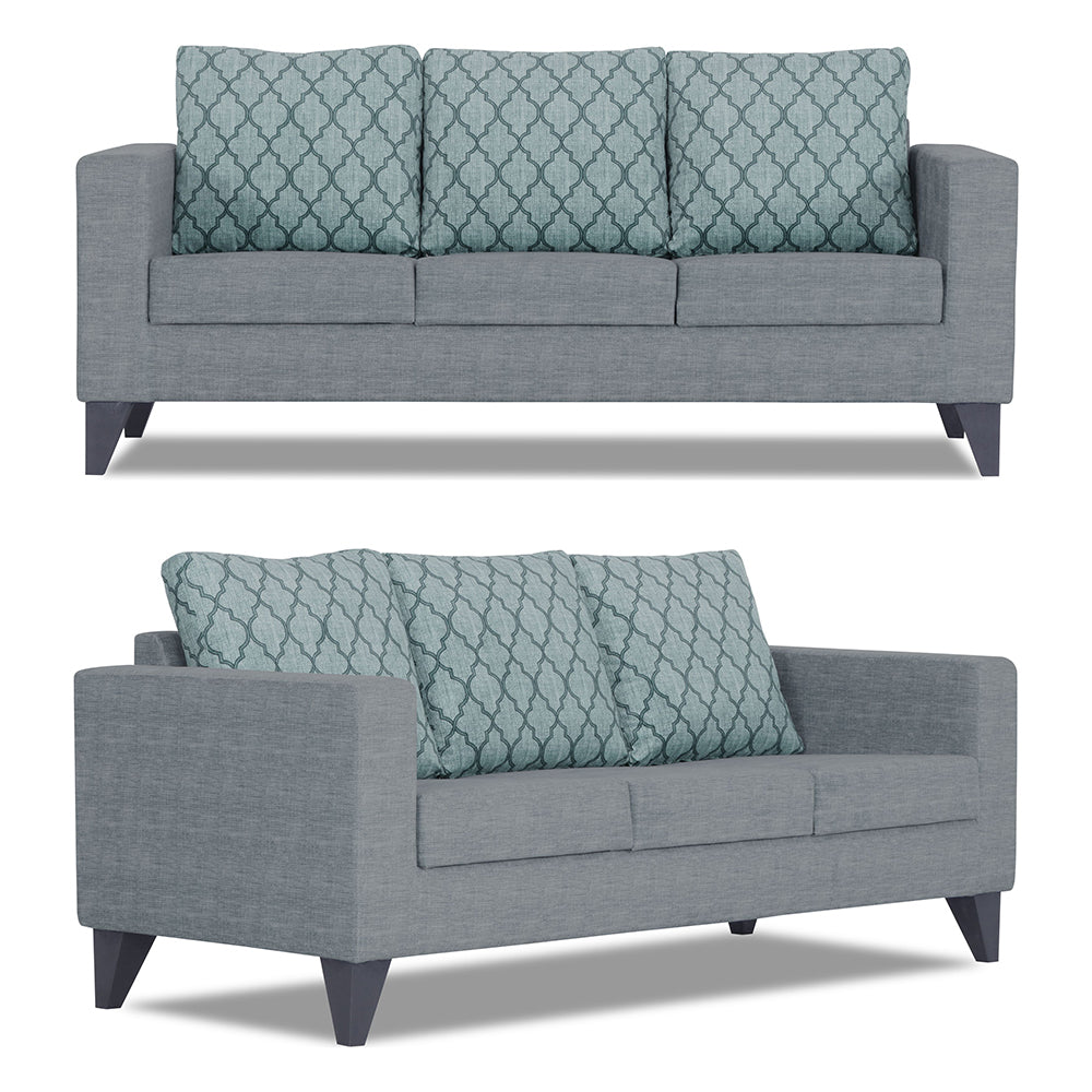 Adorn India Straight line Plus Blossom 3+2+1 6 Seater Sofa Set (Grey) (3 Year Warranty)