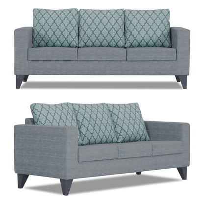 Adorn India Straight line Plus Blossom 3+2+1 6 Seater Sofa Set (Grey) (3 Year Warranty)