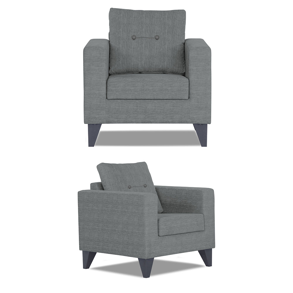 Adorn India Hallton Tufted 3-2-1 Six Seater Sofa Set (Grey) (3 Year Warranty)