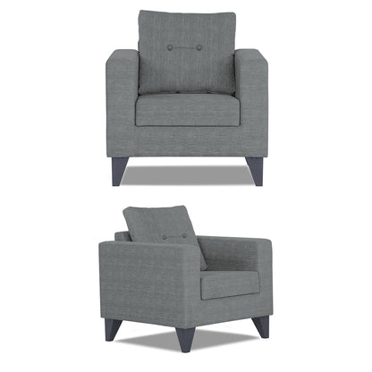 Adorn India Hallton Tufted 3-2-1 Six Seater Sofa Set (Grey) (3 Year Warranty)