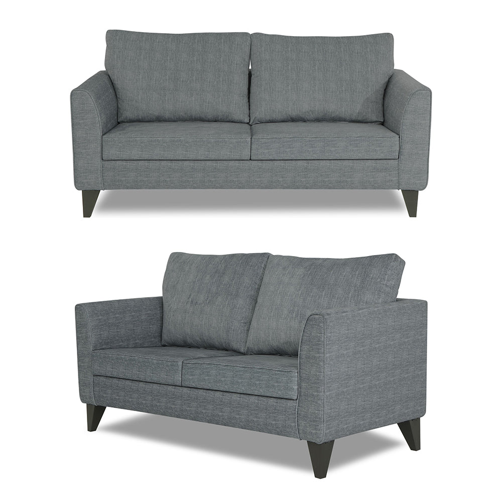 Adorn India Enzo Decent 3+2 5 Seater Sofa Set with Centre Table (Grey)