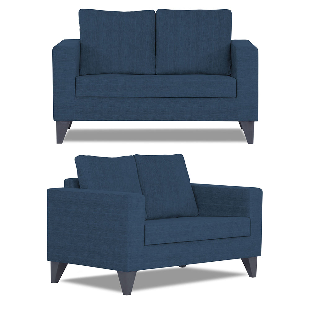 Adorn India Hallton Plain 3+2 5 Seater Sofa Set (Blue) (3 Year Warranty)