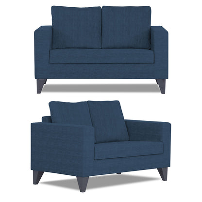Adorn India Hallton Plain 3+2 5 Seater Sofa Set (Blue) (3 Year Warranty)