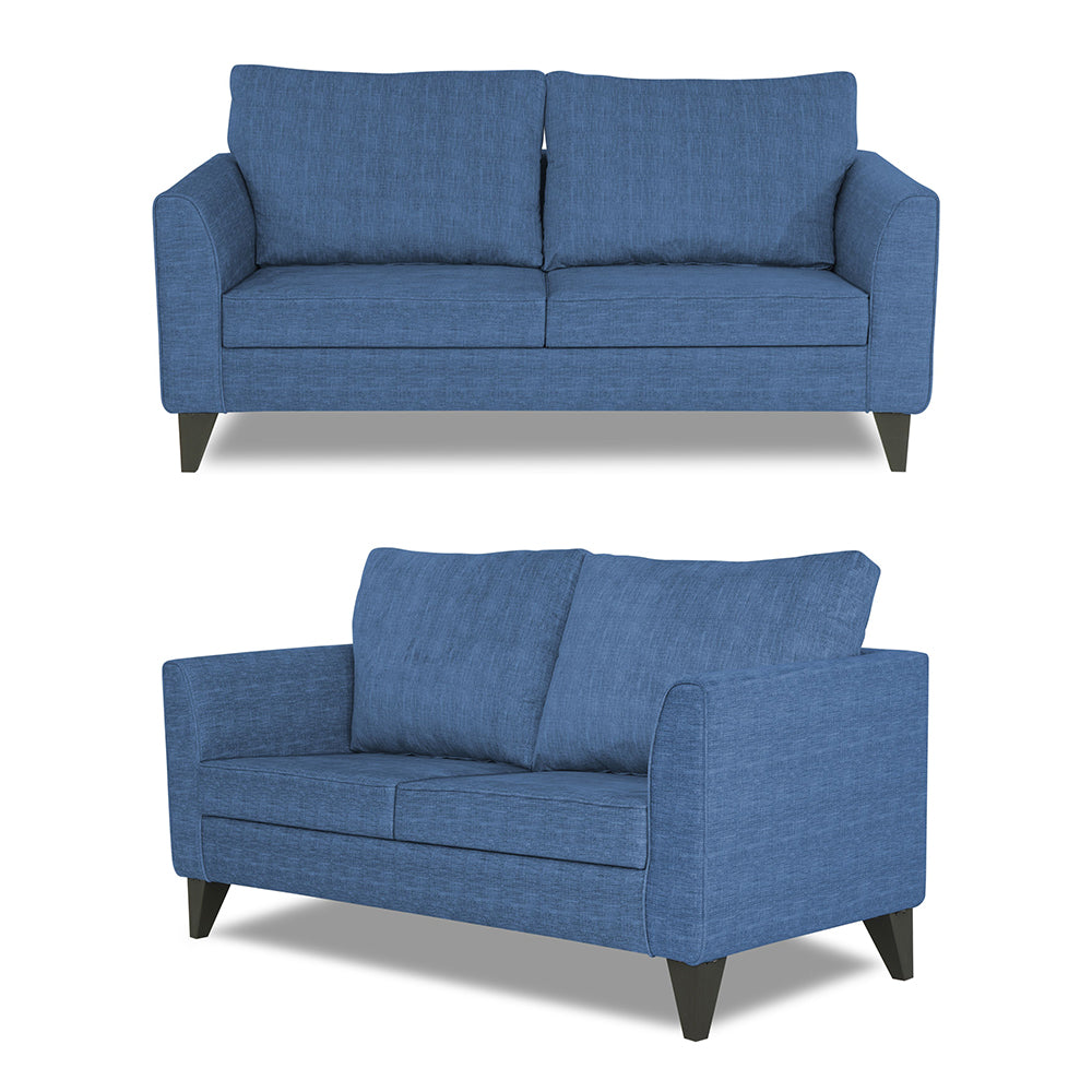 Adorn India Enzo Decent 3+2 5 Seater Sofa Set with Centre Table (Blue)