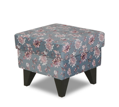 Adorn India Christoper 1 Seater Floral Print Puffy (Grey)