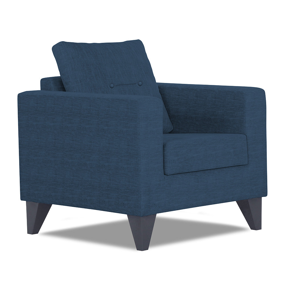 Adorn India Hallton Tufted 1 Seater Sofa (Blue) (3 Year Warranty)