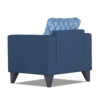 Adorn India Straight line Plus Blossom 1 Seater Sofa (Blue) (3 Year Warranty)