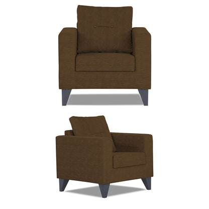 Adorn India Hallton Tufted 3+2+1 6 Seater Sofa Set (Brown) (3 Year Warranty)