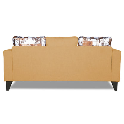 Adorn India Hallton Digital Print Cushion 3 Seater Sofa (Beige) (3 Year Warranty)