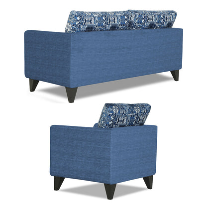 Adorn India Sheldon Crafty 3+1+1 5 Seater Sofa Set with Centre Table (Blue)