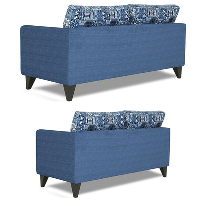 Adorn India Sheldon Crafty 3+2 5 Seater Sofa Set with Centre Table (Blue)