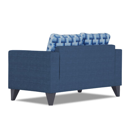 Adorn India Straight line Plus Bricks 2 Seater Sofa (Blue) (3 Year Warranty)
