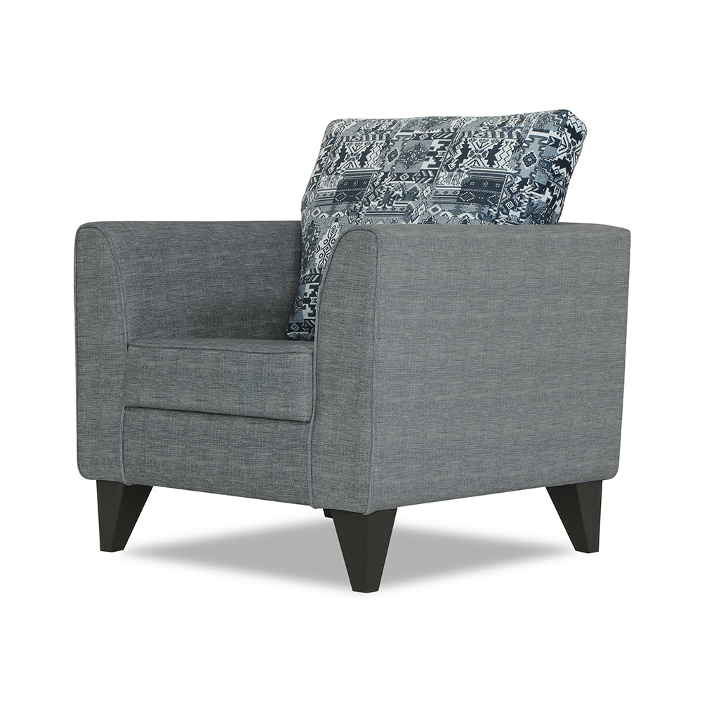 Adorn India Sheldon Crafty 1 Seater Sofa (Grey)