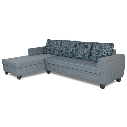 Adorn India Raiden Crafty L Shape 6 Seater Sofa Set with Center Table (Left Hand Side) (Grey) (3 Year Warranty)