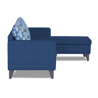 Adorn India Calloway Bricks L Shape 5 Seater Sofa Set (Left Hand Side) (Blue)