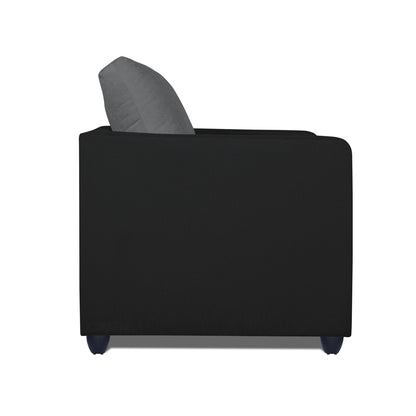 Adorn India Zink 1 Seater Sofa (Grey & Black)