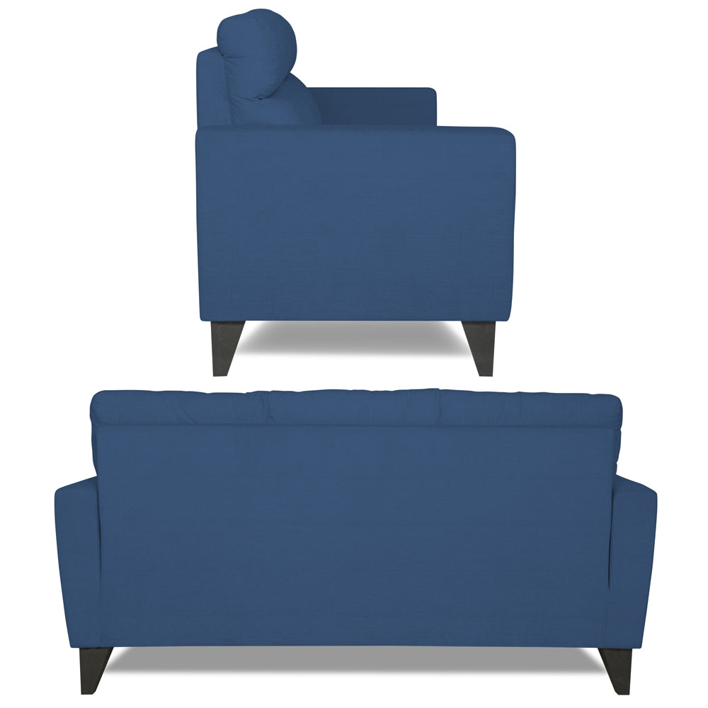 Adorn India Cardello 3-2 Five Seater Sofa Set (Blue) (3 Year Warranty)