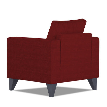 Adorn India Hallton Tufted 1 Seater Sofa (Maroon) (3 Year Warranty)
