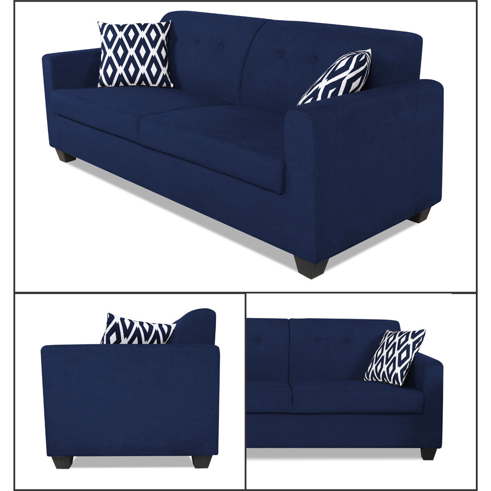Adorn India Blazer 3-1-1 Five Seater Sofa Set (Blue, Wood)