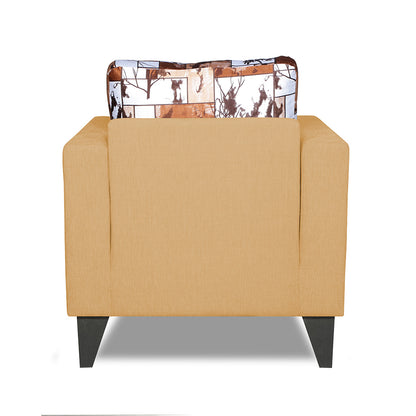 Adorn India Hallton Digitel Print 1 Seater Sofa (Beige) (3 Year Warranty)