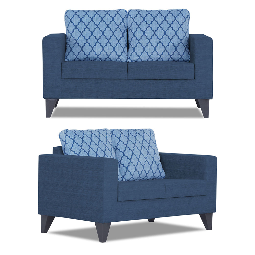 Adorn India Straight line Plus Blossom 3+2+1 6 Seater Sofa Set (Blue) (3 Year Warranty)