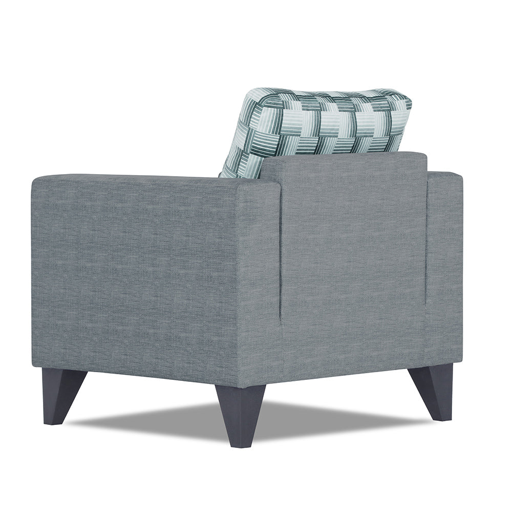 Adorn India Straight line Plus Bricks 1 Seater Sofa (Grey) (3 Year Warranty)