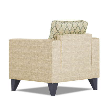 Adorn India Straight line Plus Blossom 1 Seater Sofa (Beige) (3 Year Warranty)