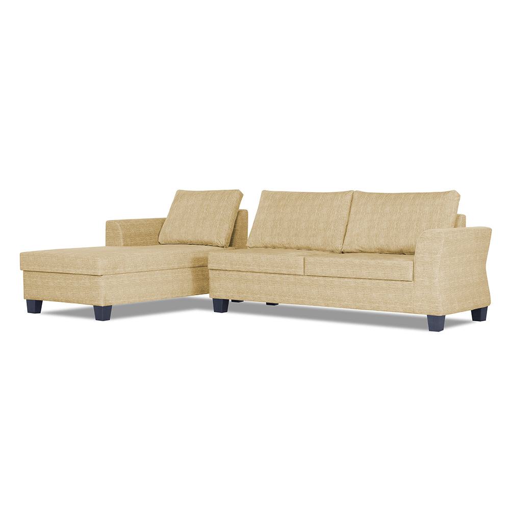 Adorn India Valencia Plus Decent L Shape 6 Seater Sofa Set (Left Hand Side) (Beige)
