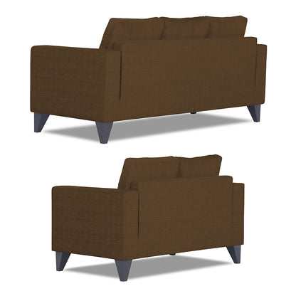 Adorn India Hallton Tufted 3+2 5 Seater Sofa Set (Brown) (3 Year Warranty)