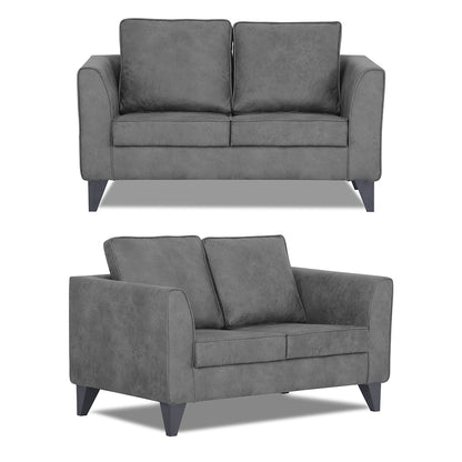 Adorn India Enzo Decent Premium Leatherette Suede 3+2 5 Seater Sofa Set (Grey)