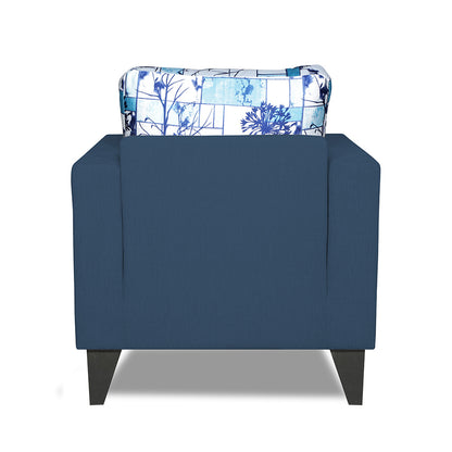 Adorn India Hallton Digitel Print 1 Seater Sofa (Blue) (3 Year Warranty)
