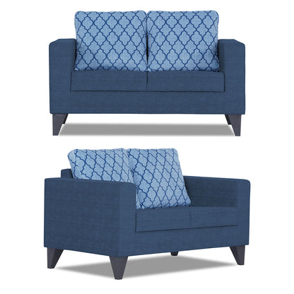 Adorn India Straight line Plus Blossom 3+2 5 Seater Sofa Set (Blue)
