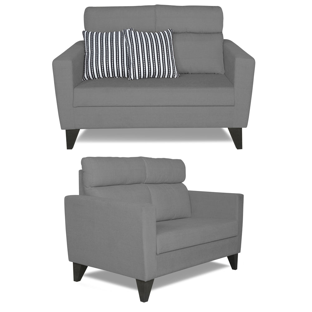Adorn India Cardello 3-2 Five Seater Sofa Set (Grey)