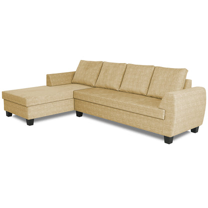Adorn India Raiden Decent Premium L Shape 6 Seater Sofa Set with Center Table (Left Hand Side) (Beige) (3 Year Warranty)