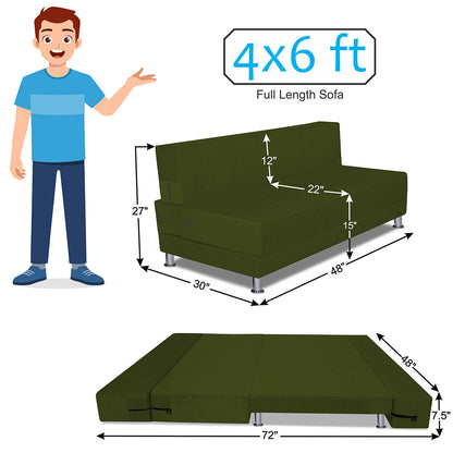 Adorn India Easy Alyn Plus Decent 2 Seater Sofa Cum Bed (4x6) (Green) (1 Year Warranty)