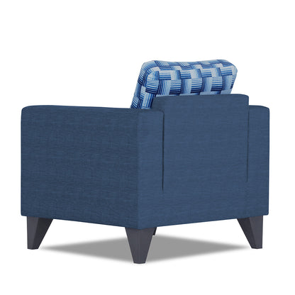Adorn India Straight line Plus Bricks 1 Seater Sofa (Blue) (3 Year Warranty)
