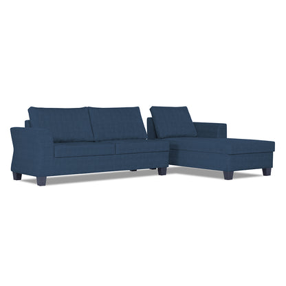 Adorn India Valencia Plus Decent L Shape 6 Seater Sofa Set (Right Hand Side) (Blue)